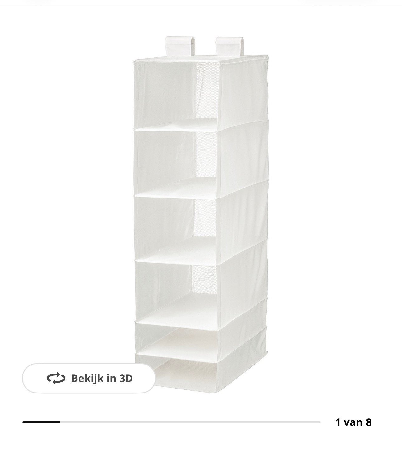 IKEA SKUBB Hangende Opberger met 6 Vakken - Wit, Huis en Inrichting, Ophalen, Gebruikt