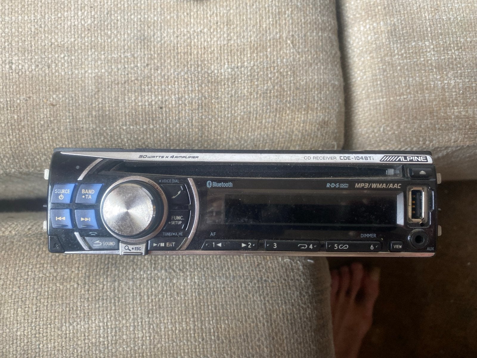 Alpine CDE-104BT CD-ontvanger met Bluetooth, Auto diversen, Autoradio's, Gebruikt, Ophalen