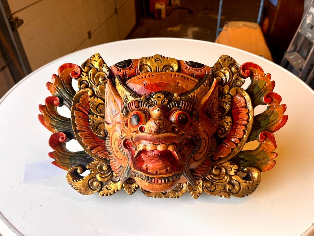 Handgesneden Balinees Barong wandmasker, Ophalen of Verzenden