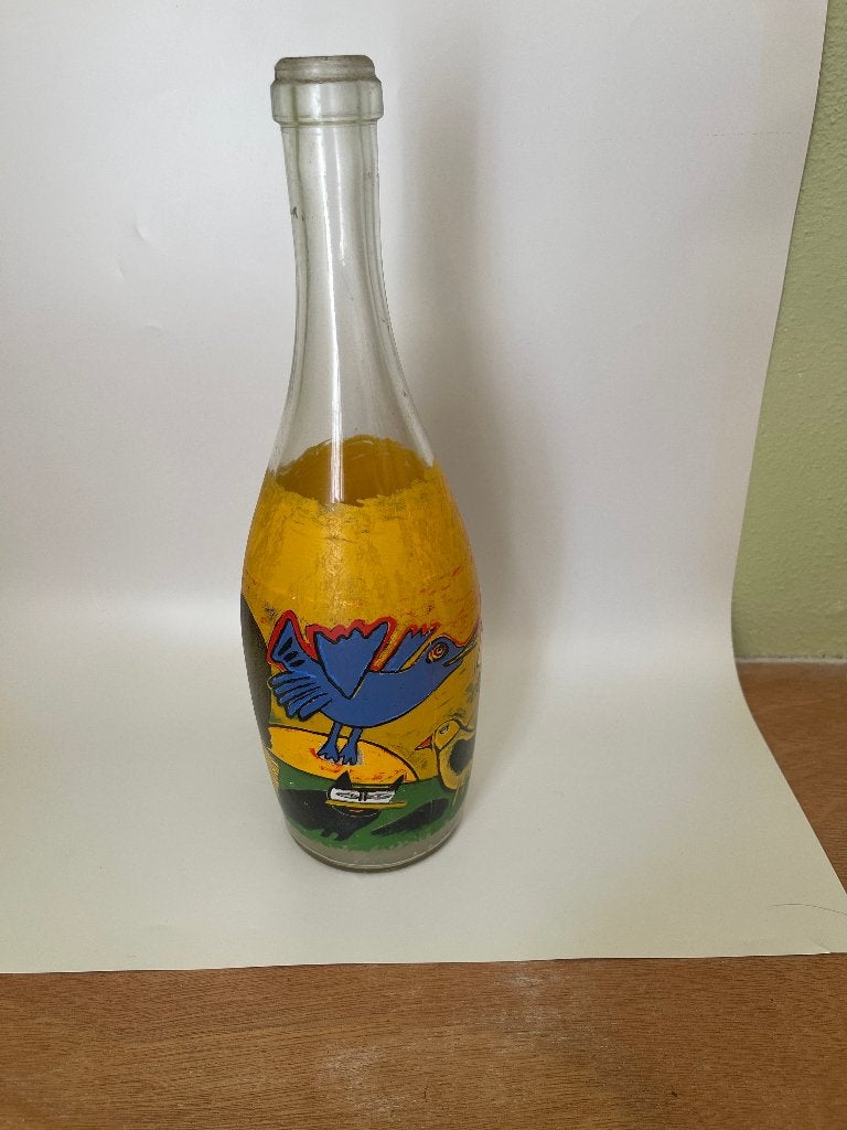 Fles met vogelmotief van Corneille, Ophalen of Verzenden