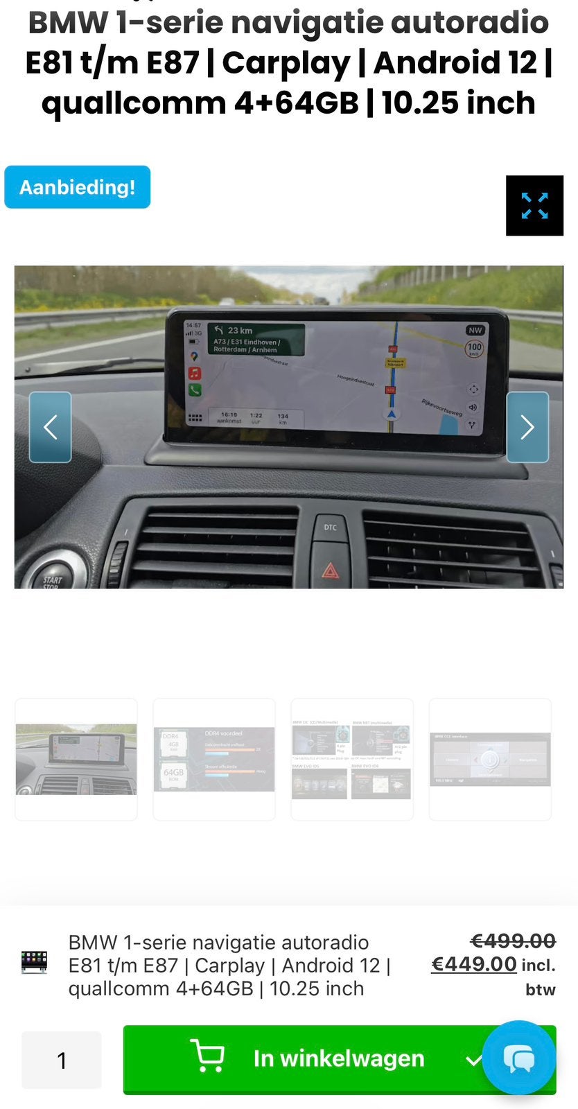 BMW 1-serie navigatie autoradio E81 t/m E87 | Carplay, Ophalen of Verzenden, Nieuw, BMW