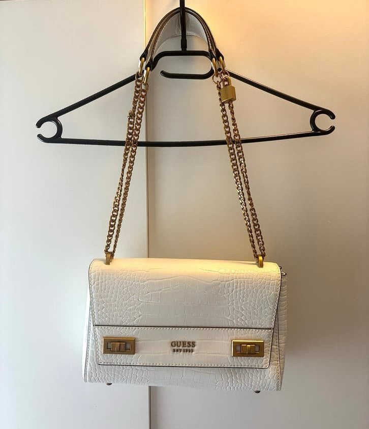 Guess tas, Sieraden, Tassen en Uiterlijk, Tassen | Damestassen, Ophalen of Verzenden, Zo goed als nieuw, Wit, Handtas