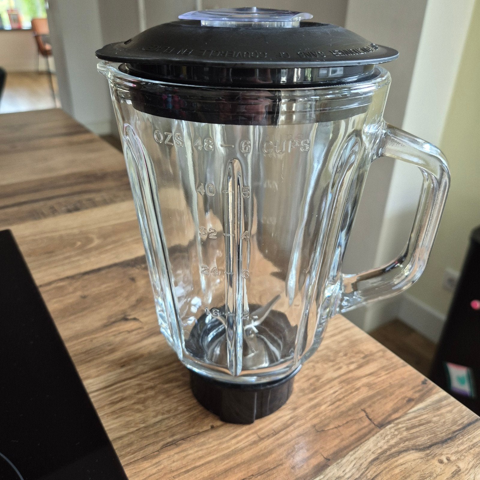 Glazen blenderkan met deksel - zonder motor, Witgoed en Apparatuur, Ophalen of Verzenden, Zo goed als nieuw, Blender