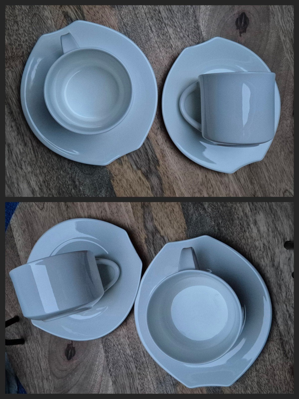 2x Villeroy & Boch Alba espressokop met schotel, Gebruikt, Villeroy & Boch, Ophalen of Verzenden, Modern