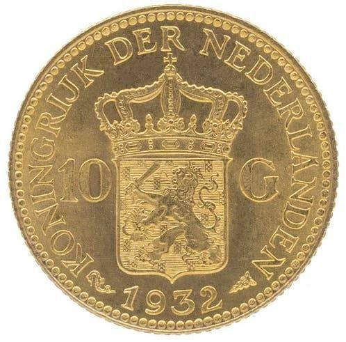 Nederland Gouden tientje van Willem 3 of Wilhelmina, Ophalen of Verzenden, Goud