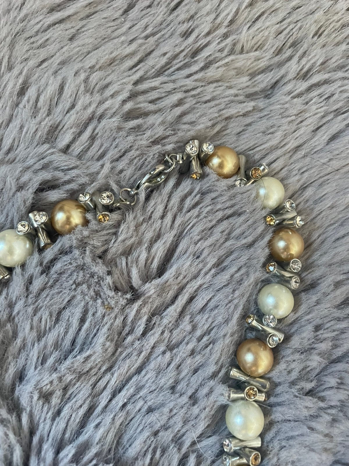Parelketting met armband, Ophalen of Verzenden, Gebruikt, Wit, Overige materialen