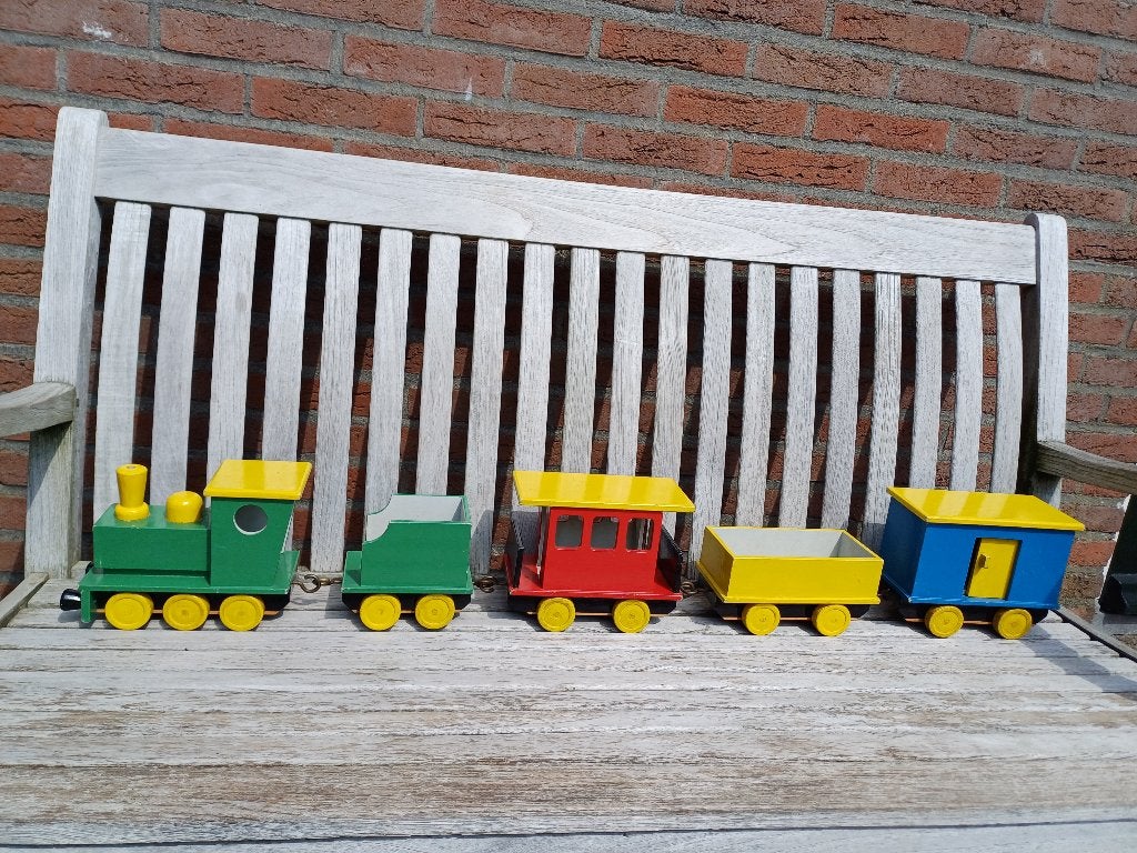 Zeer leuk houten speelgoed trein, Ophalen of Verzenden, Gebruikt