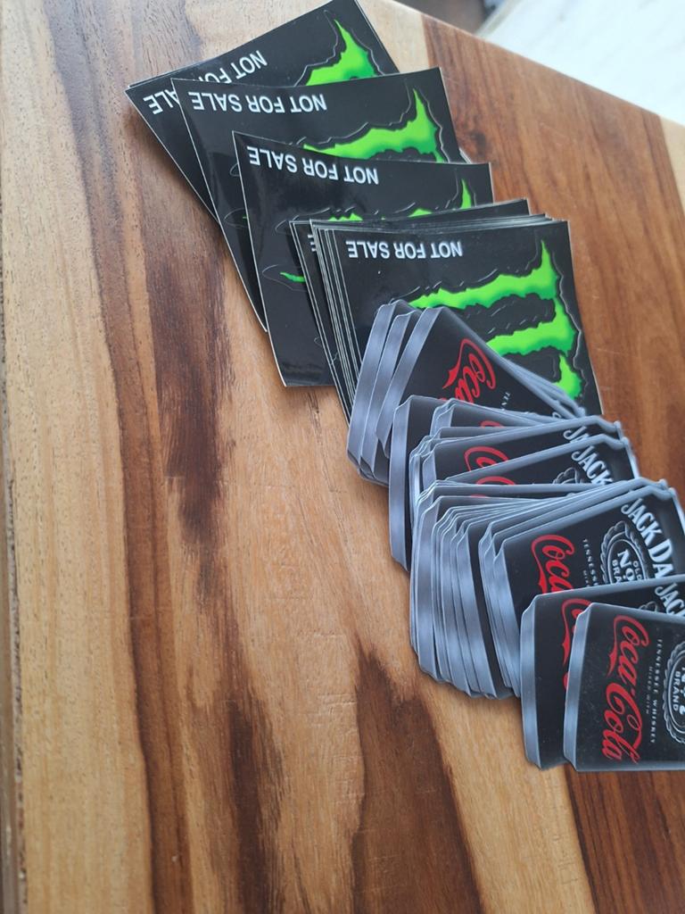 Monster Energy, Coca-Cola & Jack Daniel's stickers per stuk, Ophalen of Verzenden, Nieuw, Meerdere stickers