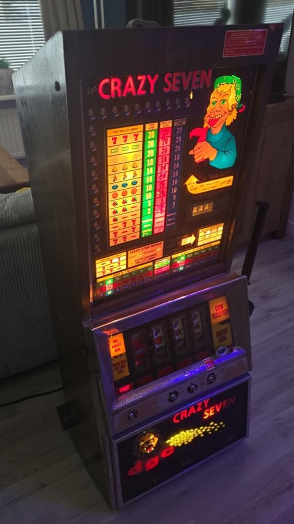 Crazy Seven 1 armige bandiet - defect, Verzamelen, Automaten | Gokkasten en Fruitautomaten, Gulden, Ophalen, Gebruikt