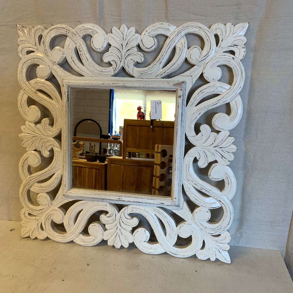 barok spiegel - 80 x 80 cm - houten lijst - Gratis bezorgd, TTM Wonen, Meubels – (Perzische) Tapijten en Woonaccessoires, Taag 63, 2491 CS, Den Haag (Forepark)