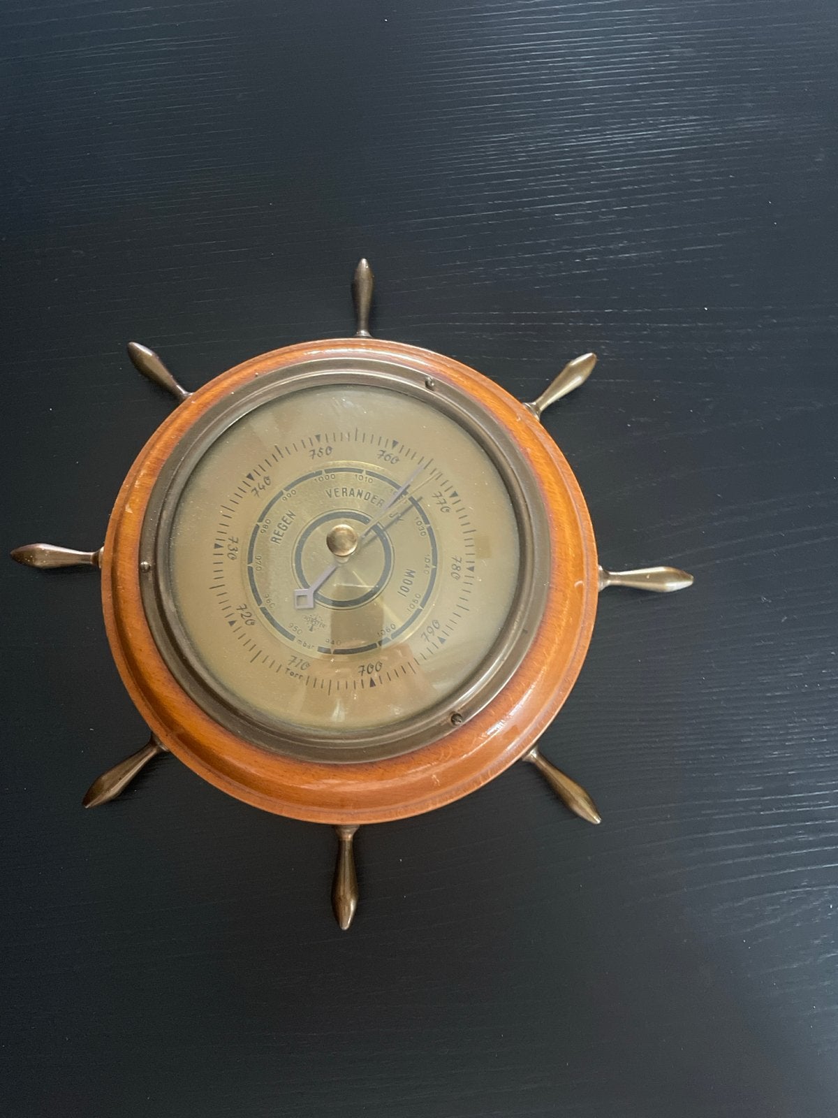 Vintage Barometer in Scheepsroer Design, Ophalen of Verzenden, Gebruikt, Barometer