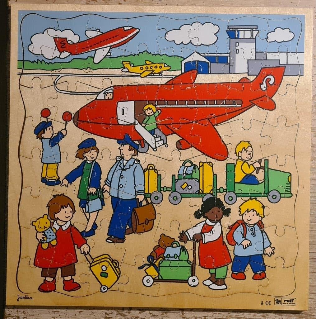 Sinterklaastip: Rolf Puzzels - Puzzel luchthaven, 64 stukjes, Kinderen en Baby's, Ophalen of Verzenden, Meer dan 50 stukjes, Gebruikt