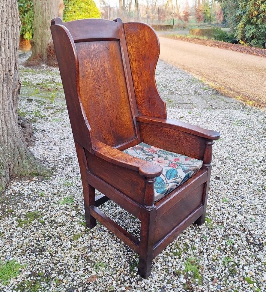 Engelse bakstoel Lambing chair, ca1800., Antiek en Kunst, Ophalen