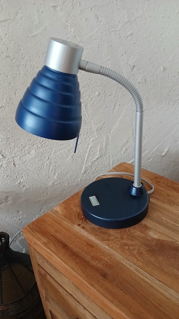 Lamp Vintage bureau of nachtlampje metaal hoogte 40 cm, Ophalen of Verzenden, Zo goed als nieuw, Metaal, Vintage