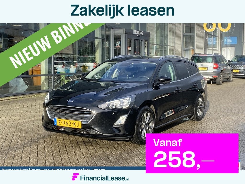 FORD Focus Wagon 1.0 EcoBoost 125pk Aut Titanium Business, 12 maanden, 125 pk, Gebruikt, Leder en Stof