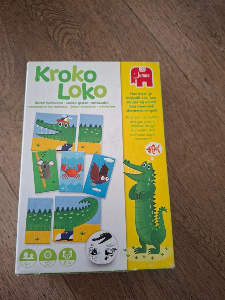 Kroko Loko Jumbo Dieren Memo Spel - Herkennen & Onthouden, Drie of vier spelers, Ophalen, Gebruikt, Jumbo