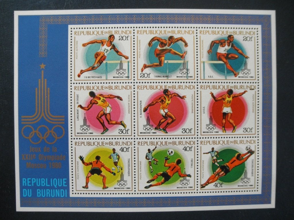 Postzegels Olympische Spelen Burundi 1980 - cw 30,00 postfr., Ophalen of Verzenden, Postfris, Sport