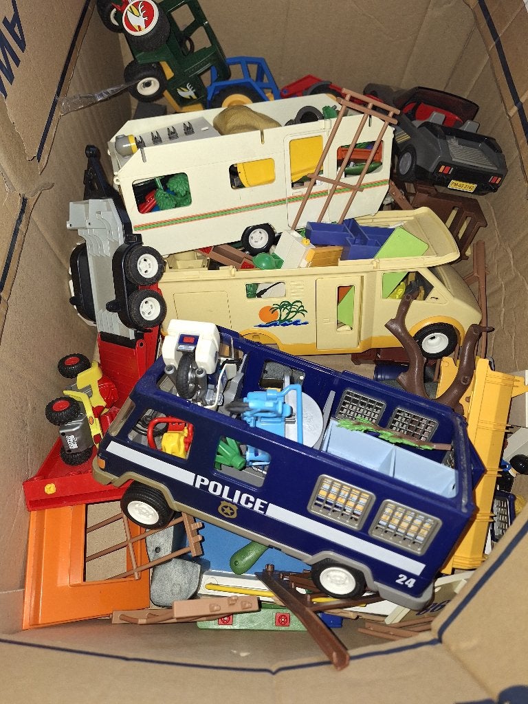 Playmobil, zie foto. 2 verhuisdozen., Ophalen, Gebruikt