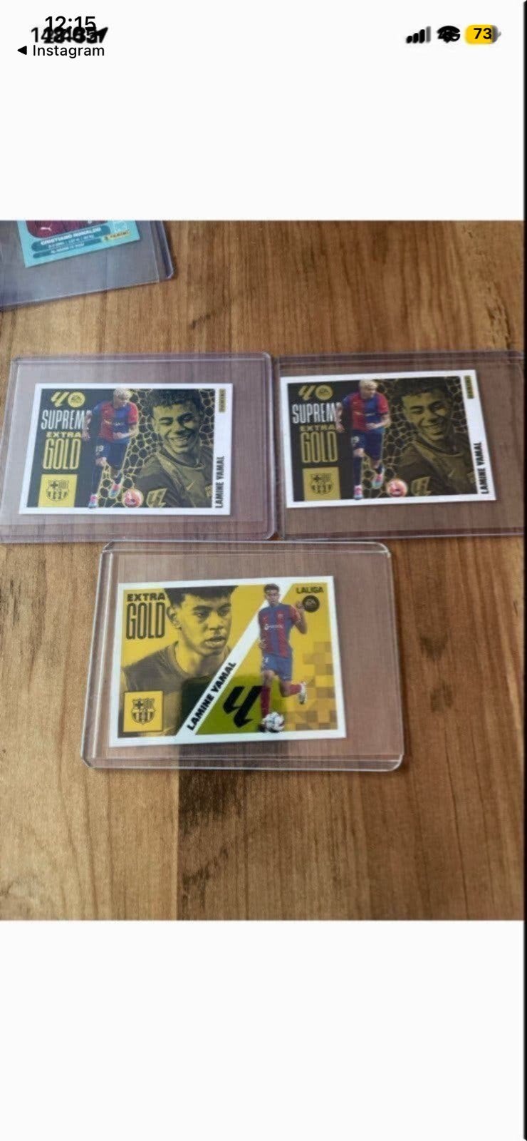 Lamine Yamal Extra Gold Voetbalkaart (3 stuks), Hobby en Vrije tijd, Ophalen of Verzenden, Zo goed als nieuw, Meerdere kaarten