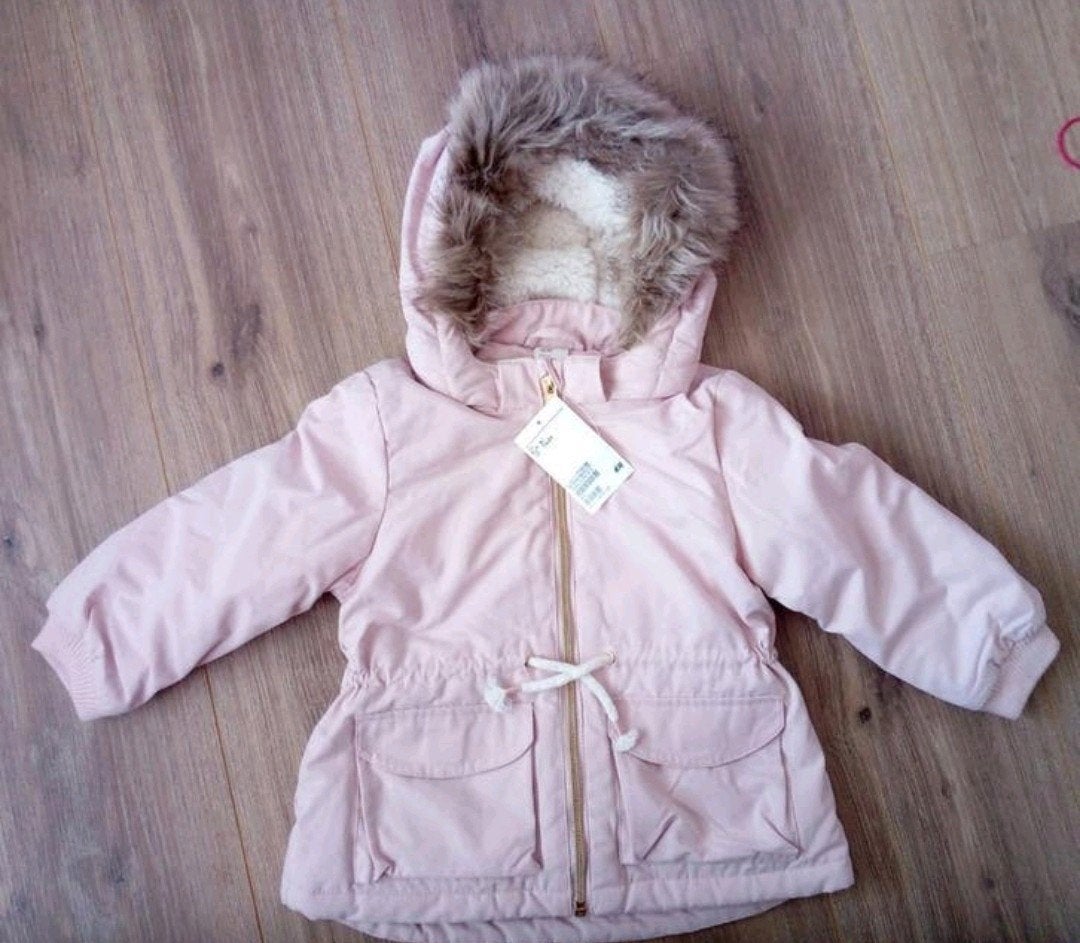 Nieuw! Mooi lichtroze winterjasje/parka H&M. Maat 92, Meisje, H&M, Nieuw, Ophalen of Verzenden
