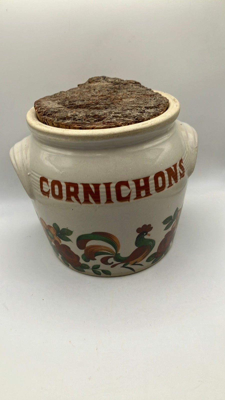 Steengoed augurkenpot met kurk deksel, made in France., Ophalen of Verzenden