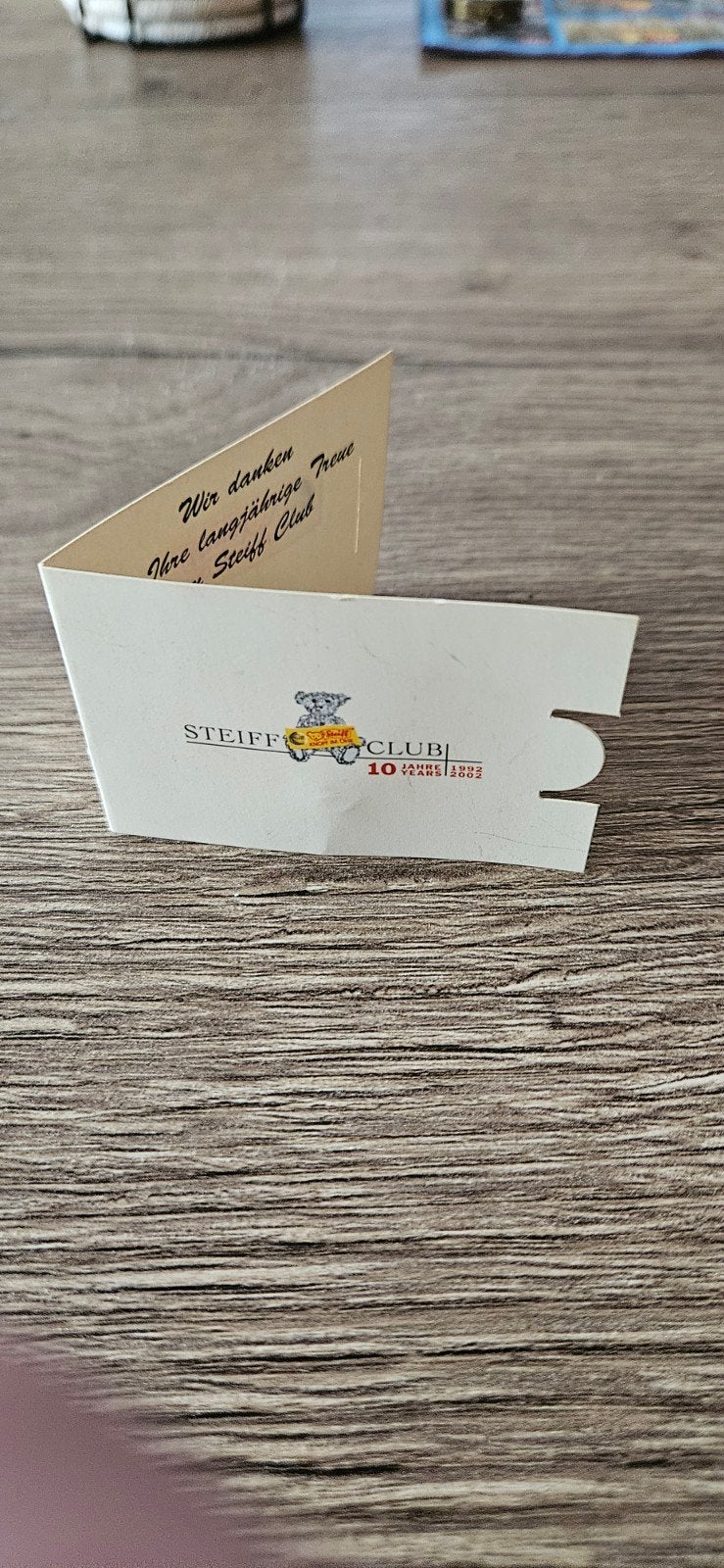 Steiff club. zilveren oorknopje op kaart zie foto's, Ophalen of Verzenden, Nieuw, Overige typen, Steiff