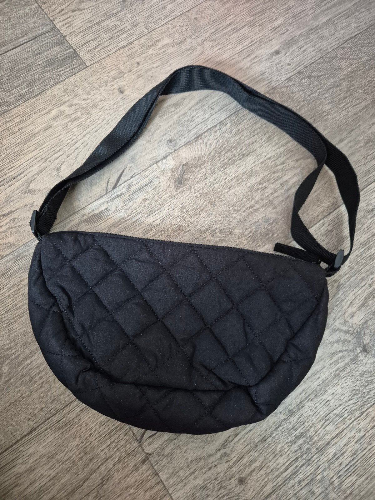 Zwarte gewatteerde bumbag, Ophalen of Verzenden, Gebruikt, Zwart, Overige typen