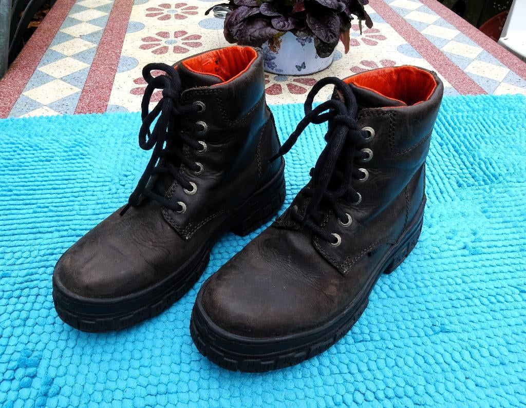 Maat 40 * Bruin leren stevige Yellow Cab Boots, Kleding | Dames, Schoenen, Gedragen, Lage of Enkellaarzen, Bruin, Verzenden