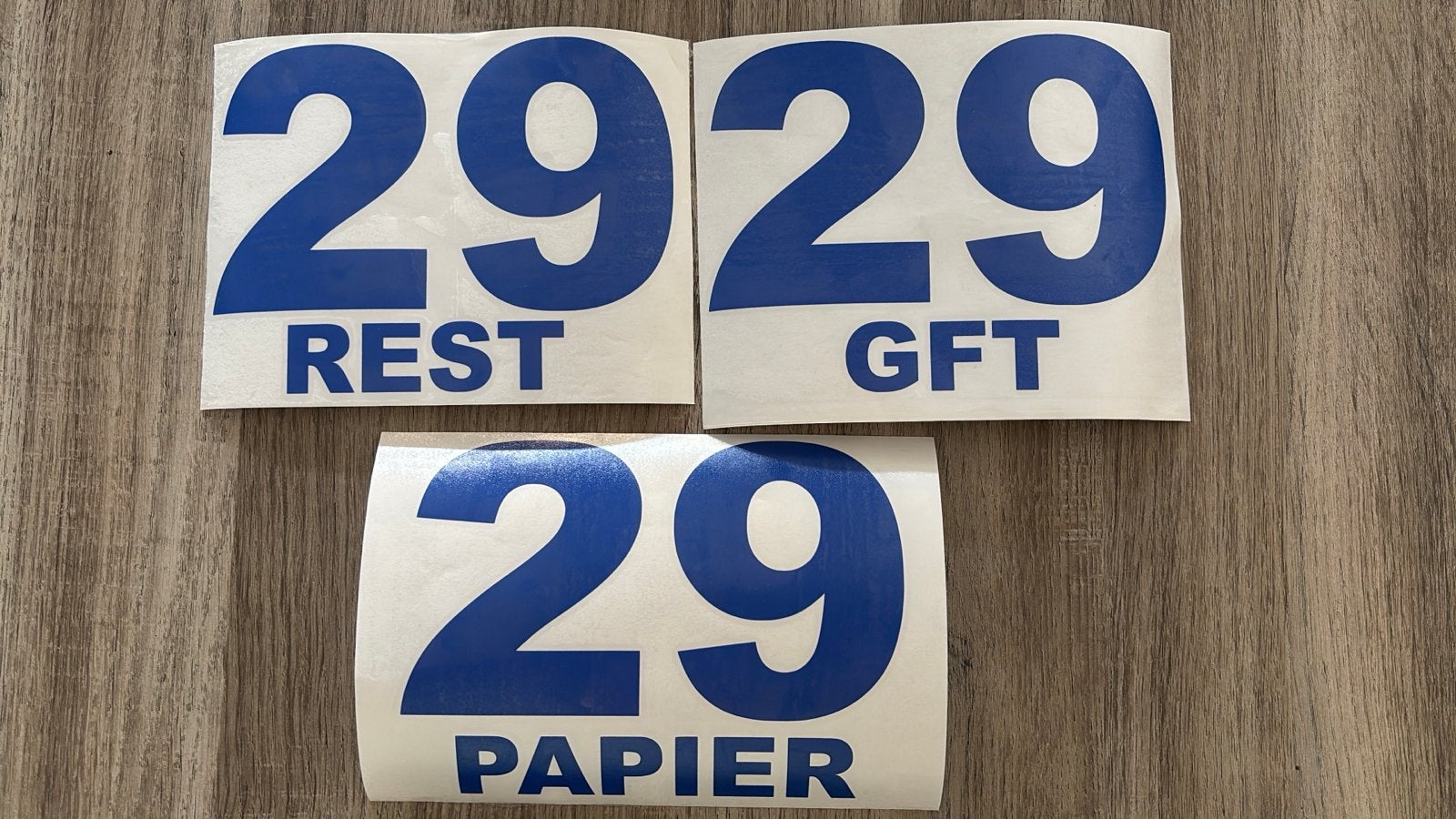 Container stickers met cijfers en afvaltype, Ophalen of Verzenden