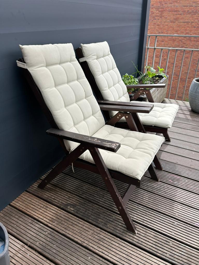 2 stuks IKEA NÄMMARÖ tuinstoelen mét kussens, Ophalen, Zo goed als nieuw, Hout