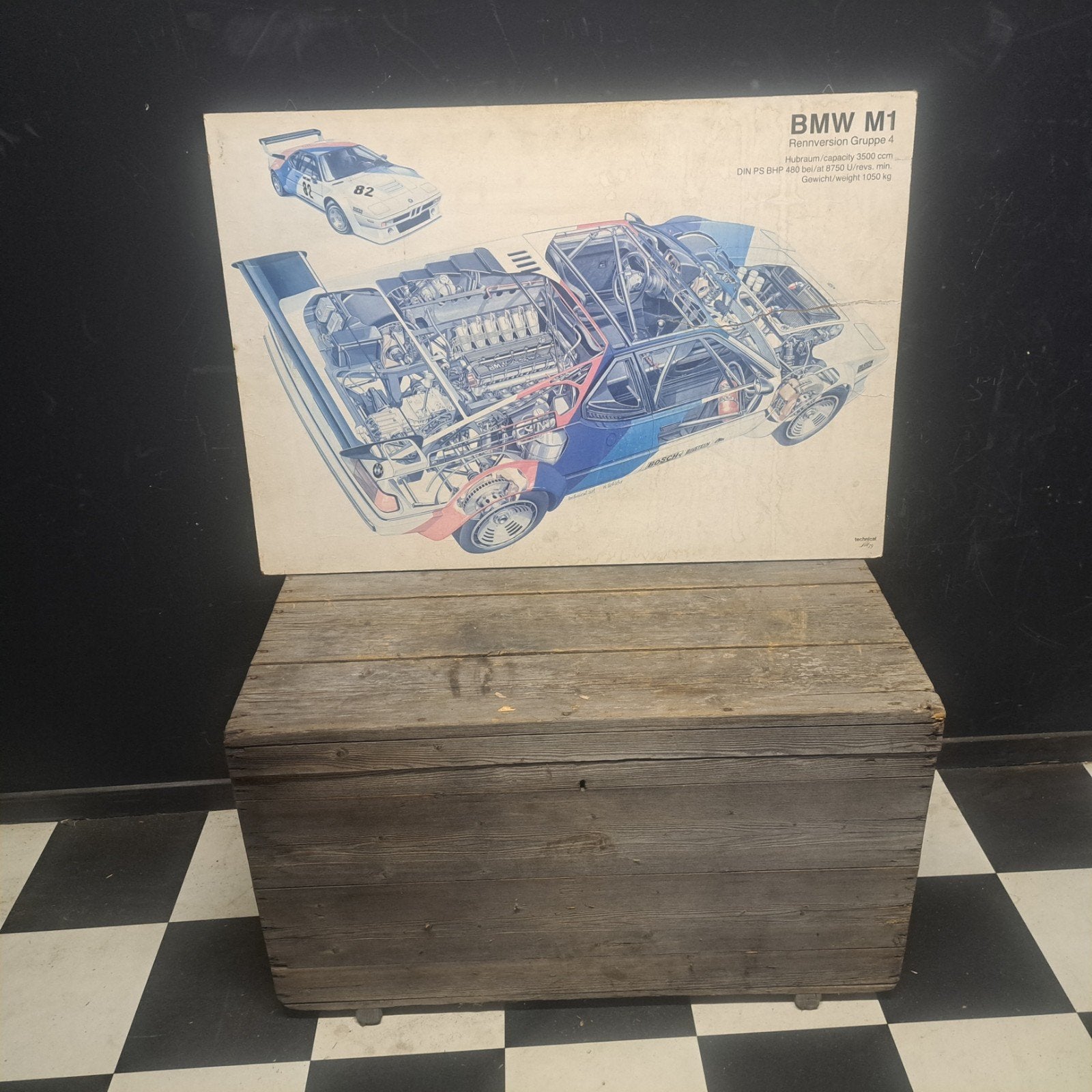 Bmw M1 Rennversion Gruppe 4, Verzamelen, Ophalen, Gebruikt, Reclamebord