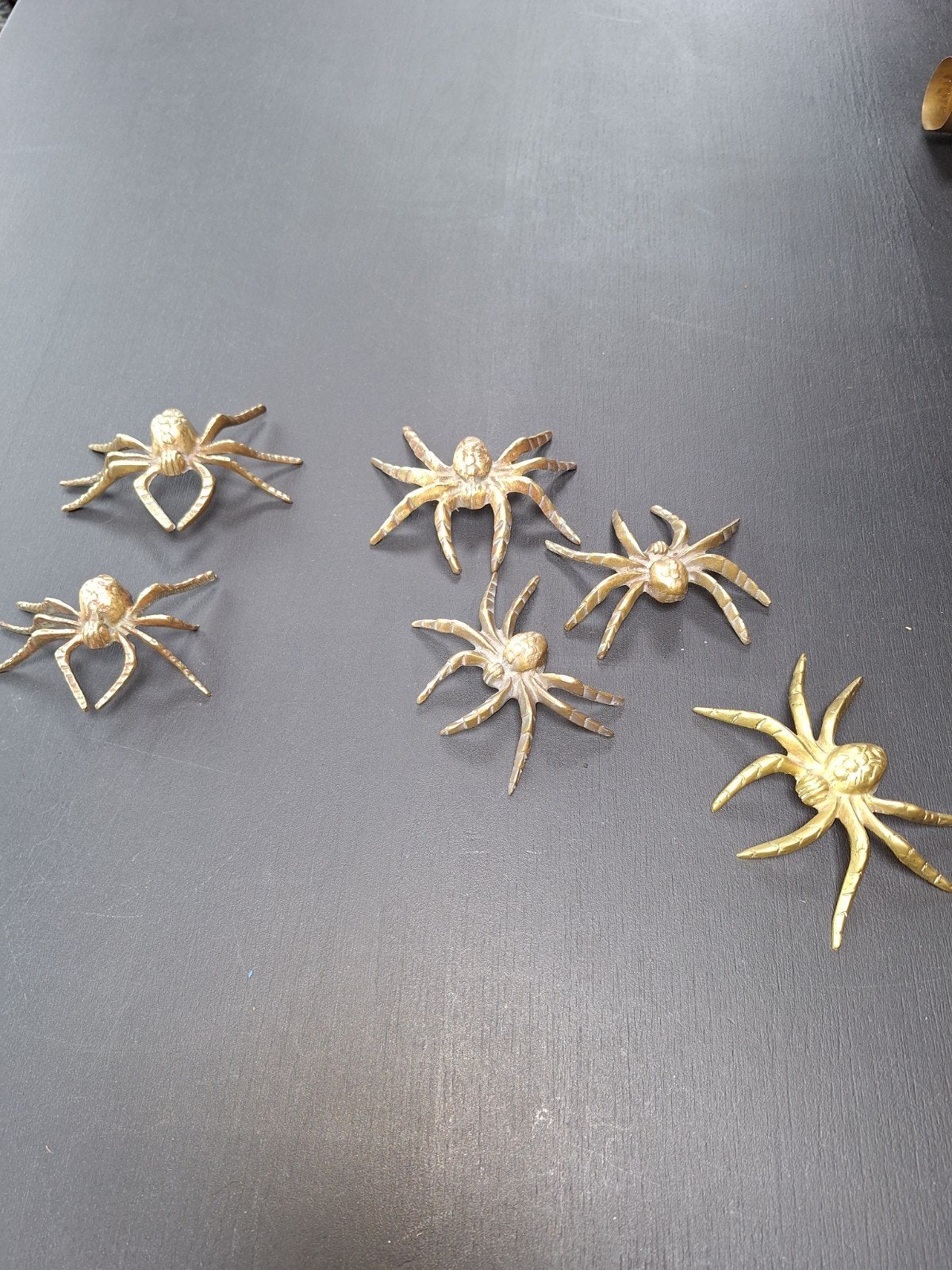 Set van 6 Koperen Spinnen Decoratie, Antiek en Kunst, Antiek | Koper en Brons, Ophalen of Verzenden