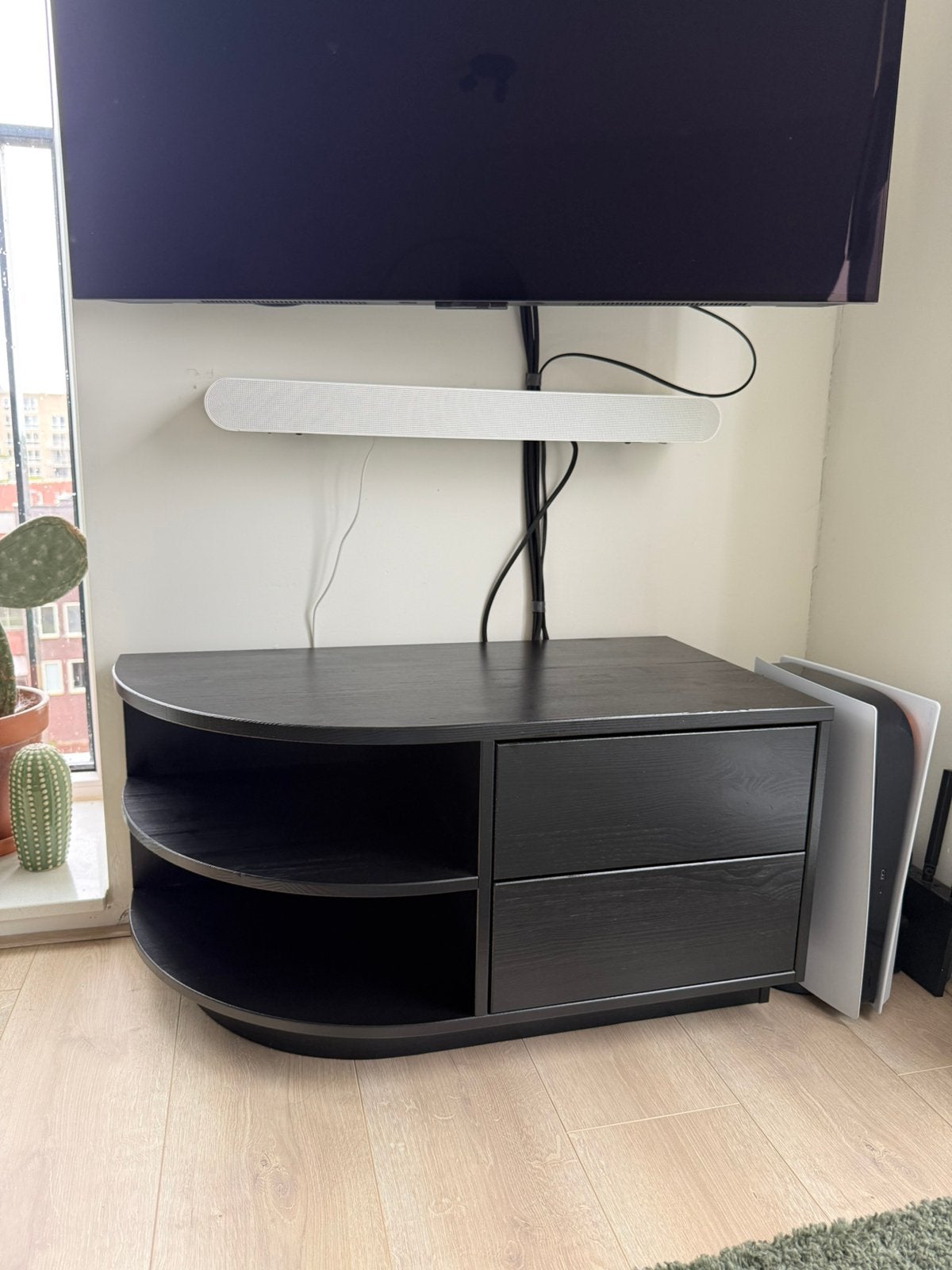WOOOD Finca tv meubel zwart, Huis en Inrichting, Kasten | Televisiemeubels, Ophalen, 50 tot 100 cm, Zo goed als nieuw, Minder dan 100 cm