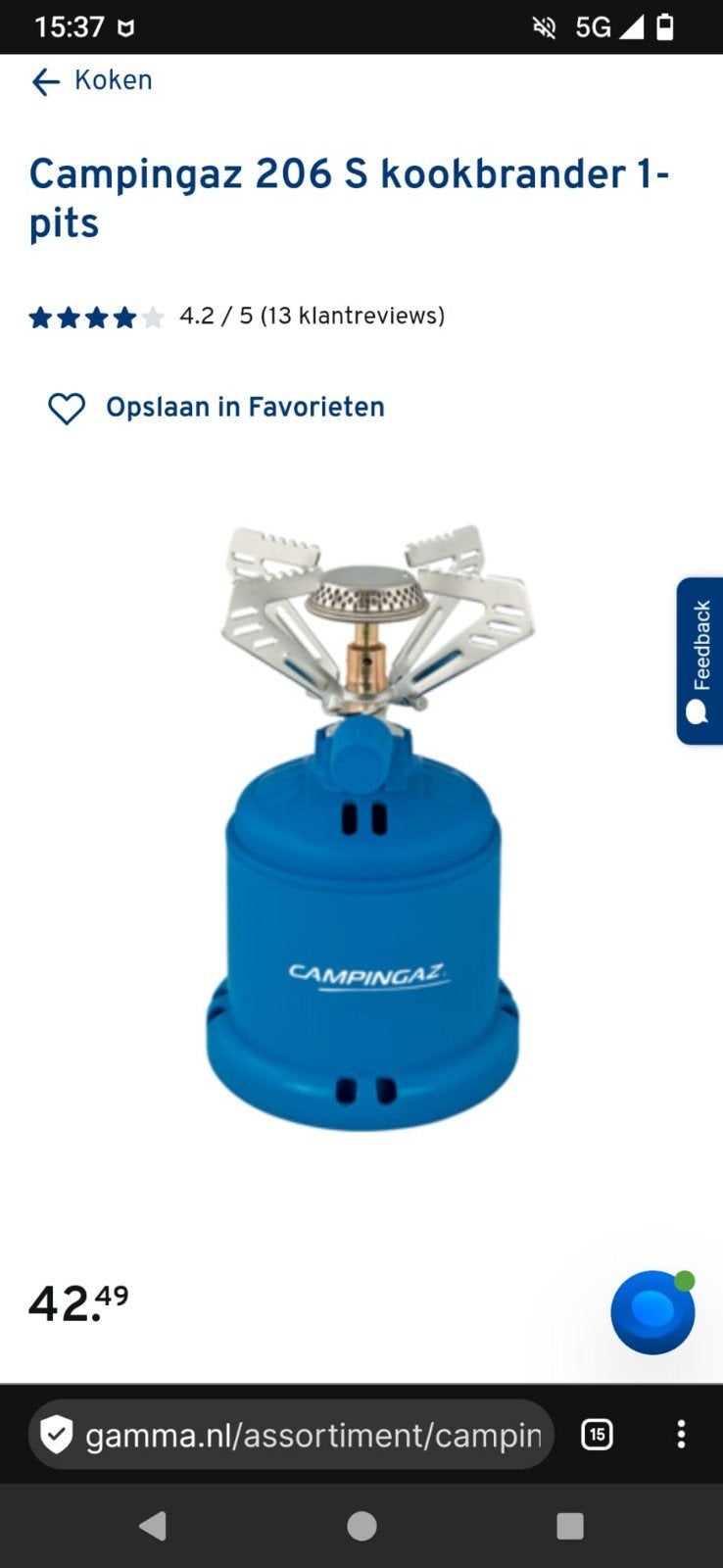 camping gaz zgan, Ophalen, Zo goed als nieuw