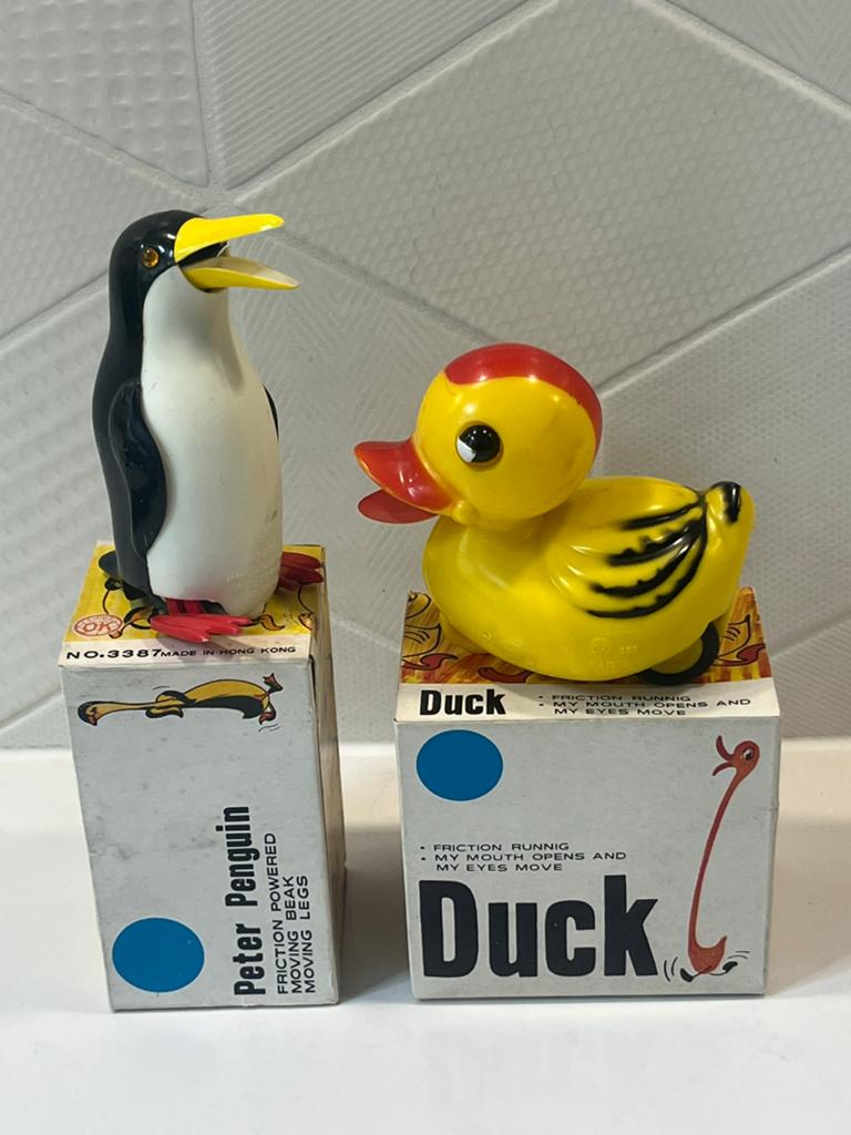 Vintage Kader Duck & Peter Penguin friction toys Hong Kong, Verzenden, Gebruikt