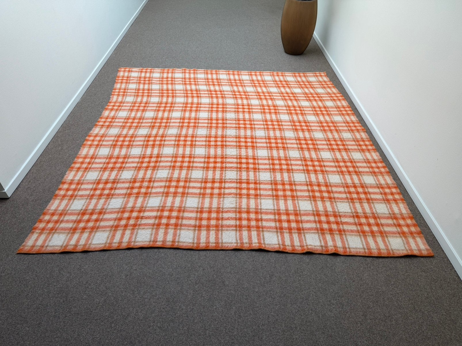 Mooie en frisse grote deken Wol 2P Antiek Oranje, Ophalen of Verzenden, Gebruikt