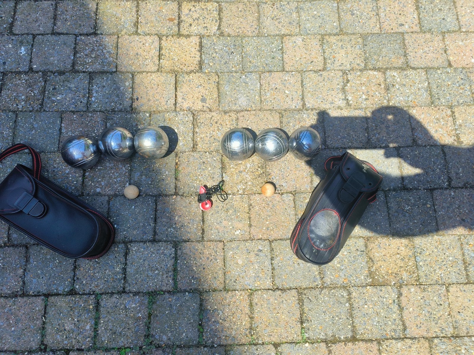 Petanque set met 6 ballen en 2 draagtassen, Ophalen of Verzenden, Gebruikt