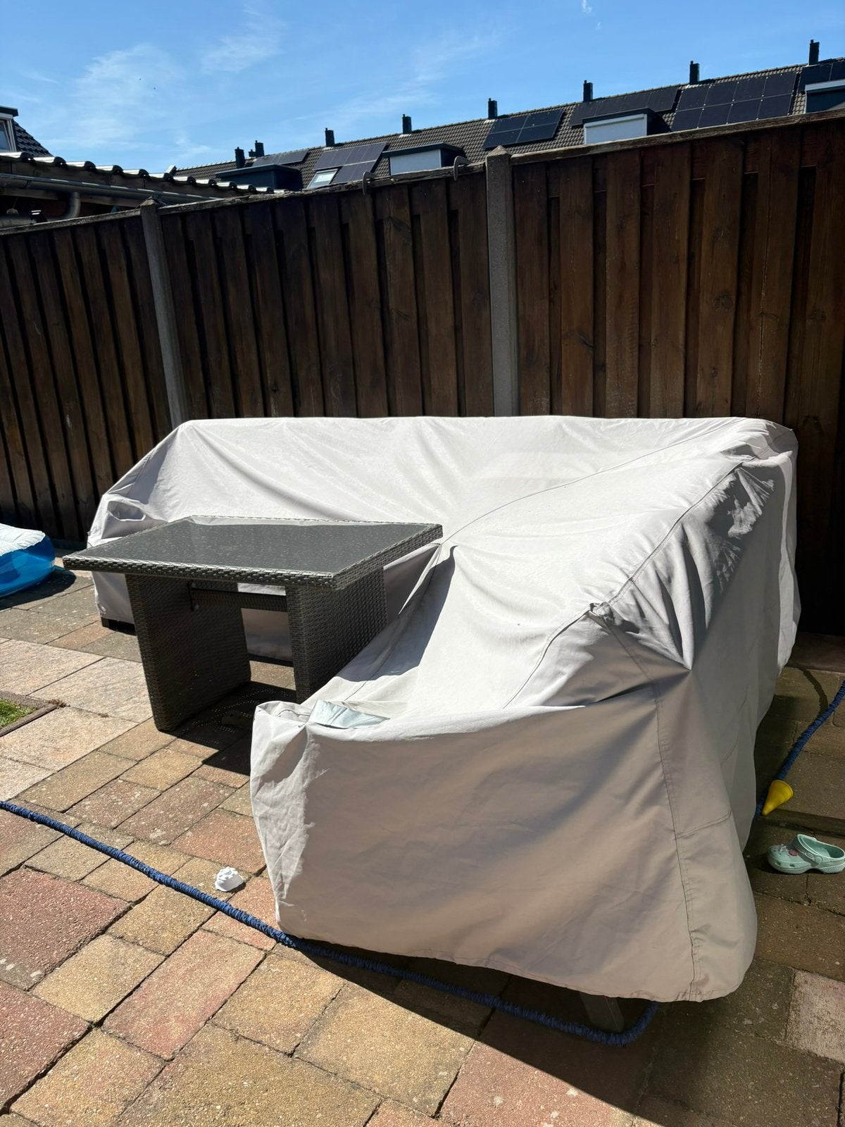 Nieuw beschermhoes voor een L-vormige loungeset., Ophalen, Zo goed als nieuw