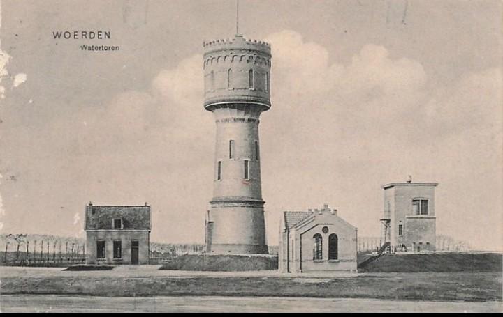 Woerden watertoren 1901 Prachtige kaart! Klein rond stempel, Verzenden, Voor 1920, Gelopen, Utrecht