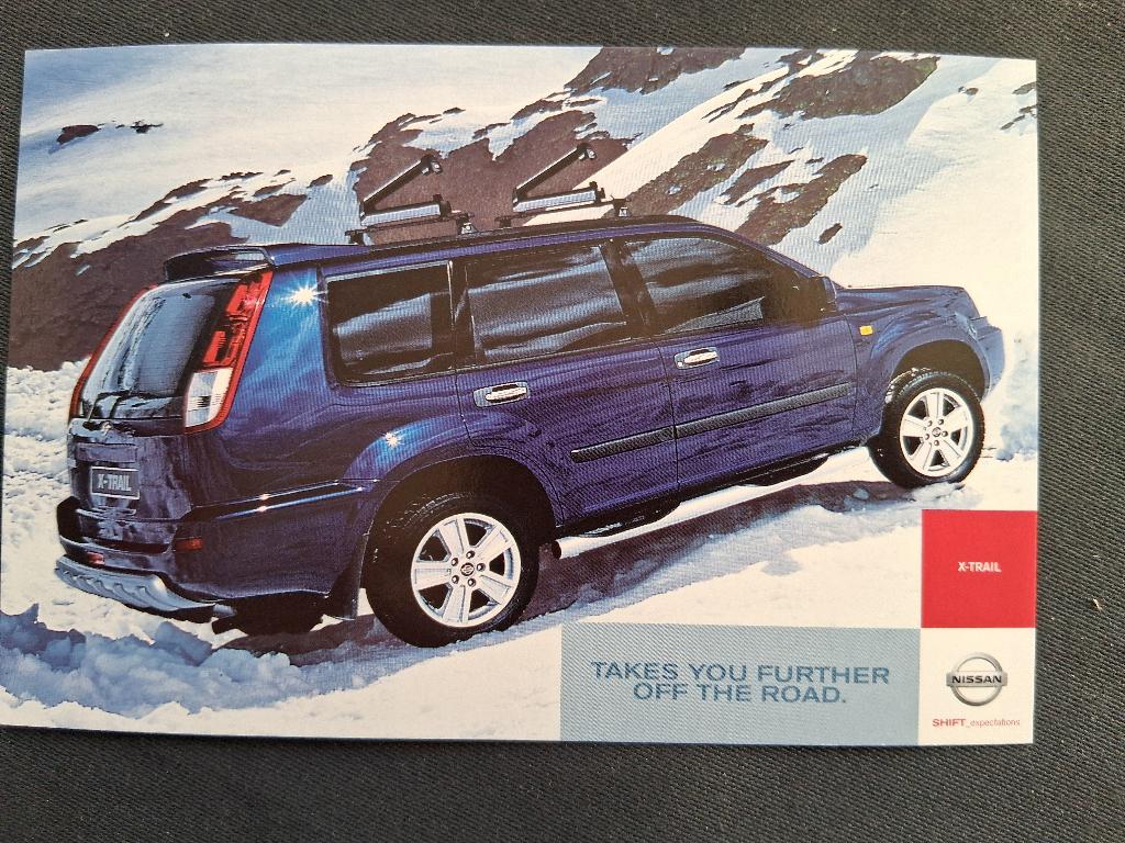 promotie ansichtkaart Nissan X-Trail, Ophalen of Verzenden, 1980 tot heden, Ongelopen, Voertuig