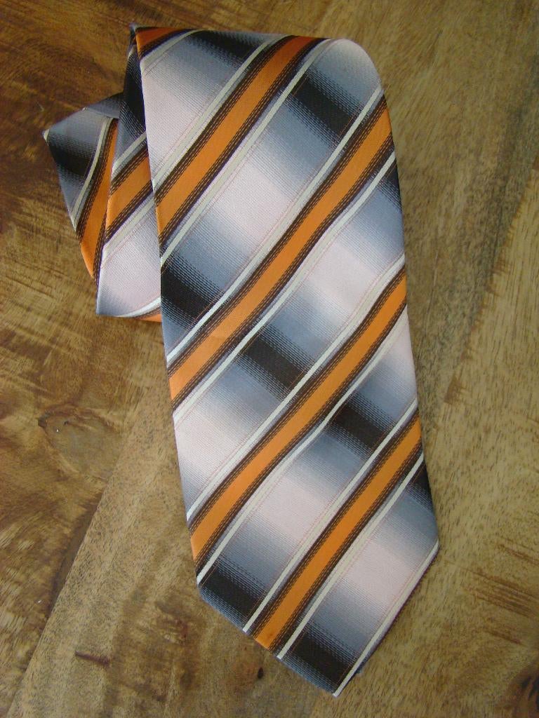 100% zijde Stropdas Oranje Grijs handgeweven -NIEUW-, Kleding | Heren, Stropdassen, Ophalen of Verzenden, Nieuw, Oranje, Met patroon