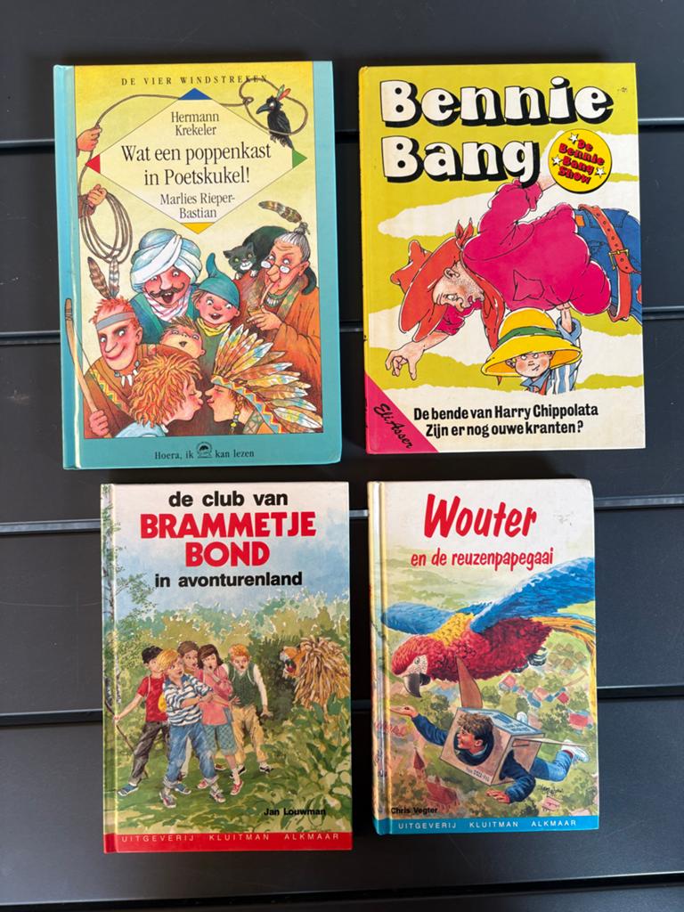 4 kinderboeken: Bennie Bang, Brammetje Bond, Wouter, Poppenk, Boeken, Ophalen of Verzenden, Zo goed als nieuw