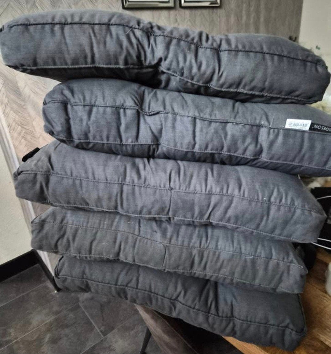 Madison Basic Black Tuinkussens 60x60 (Grijs), Ophalen of Verzenden, Gebruikt, Grijs, Textiel