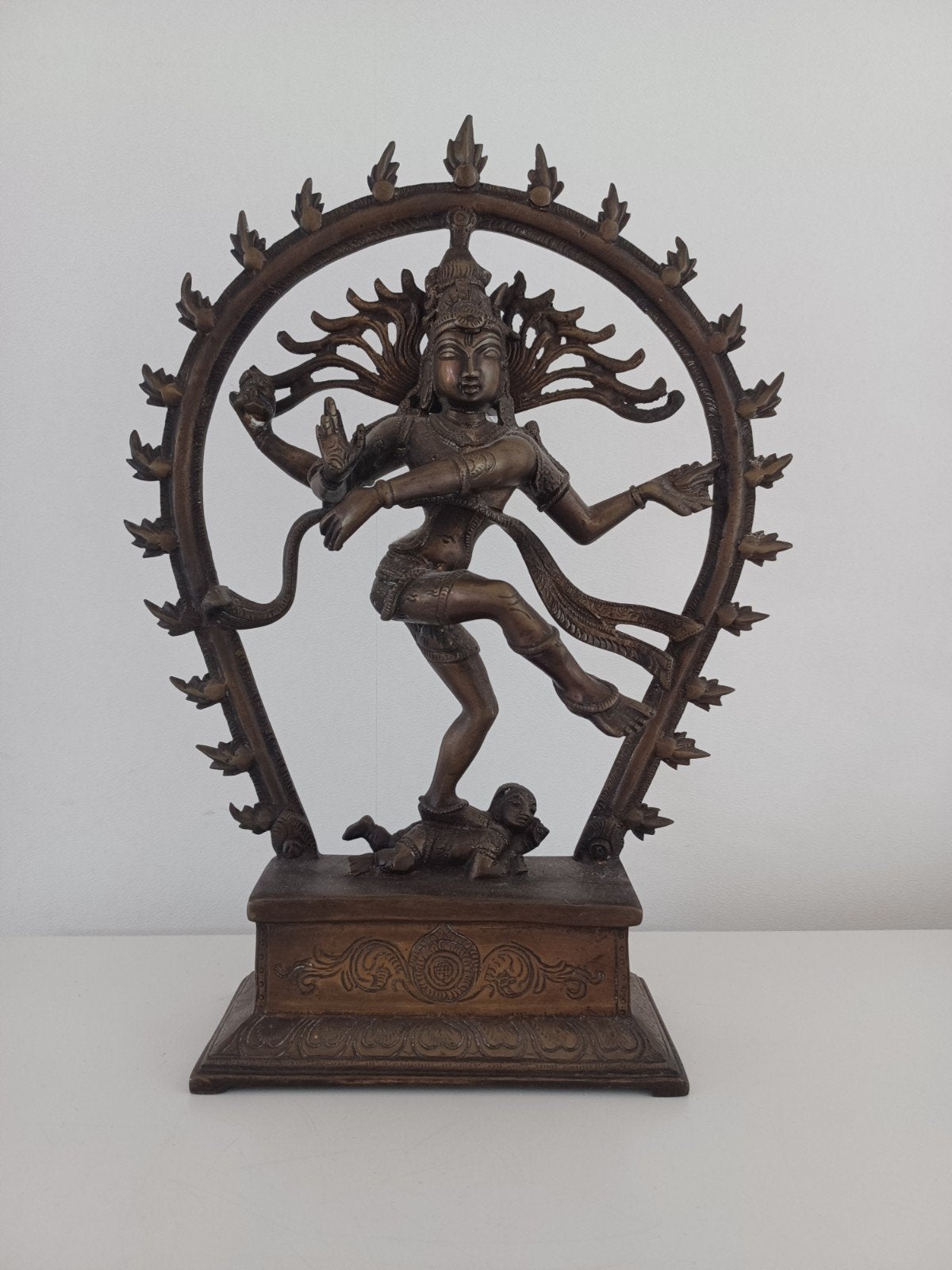 Massief Bronzen Shiva Nataraja Beeld – Zware Kwaliteit (35cm, Antiek en Kunst, Ophalen, Brons