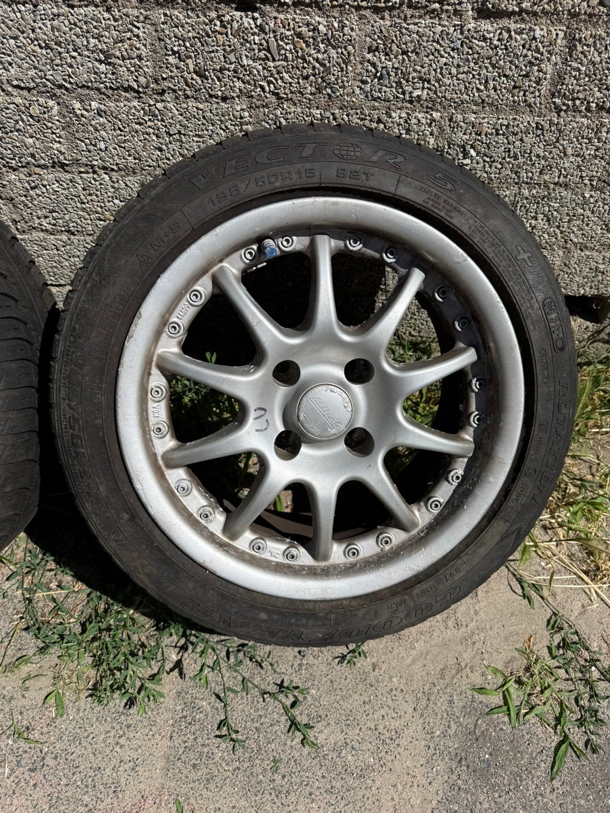 Sportvelgen met banden 4x108, Ophalen, Gebruikt, 15 inch, Banden en Velgen