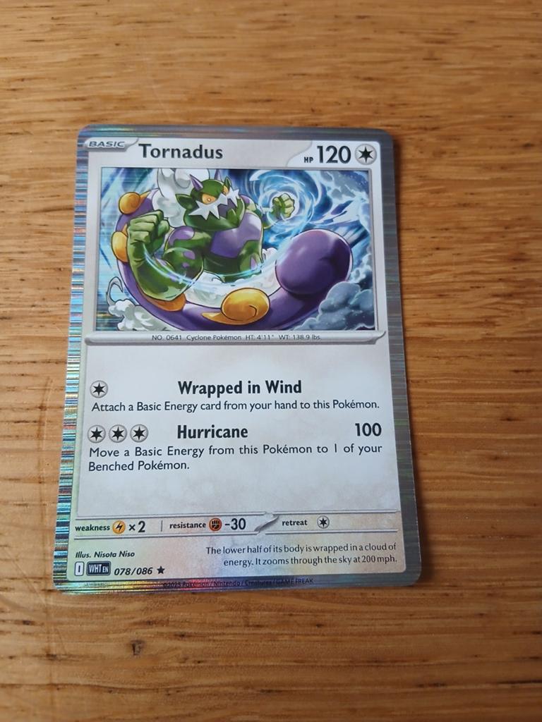Tornadus Pokémon Kaart - WHT EN 078/086, Ophalen of Verzenden, Zo goed als nieuw, Losse kaart