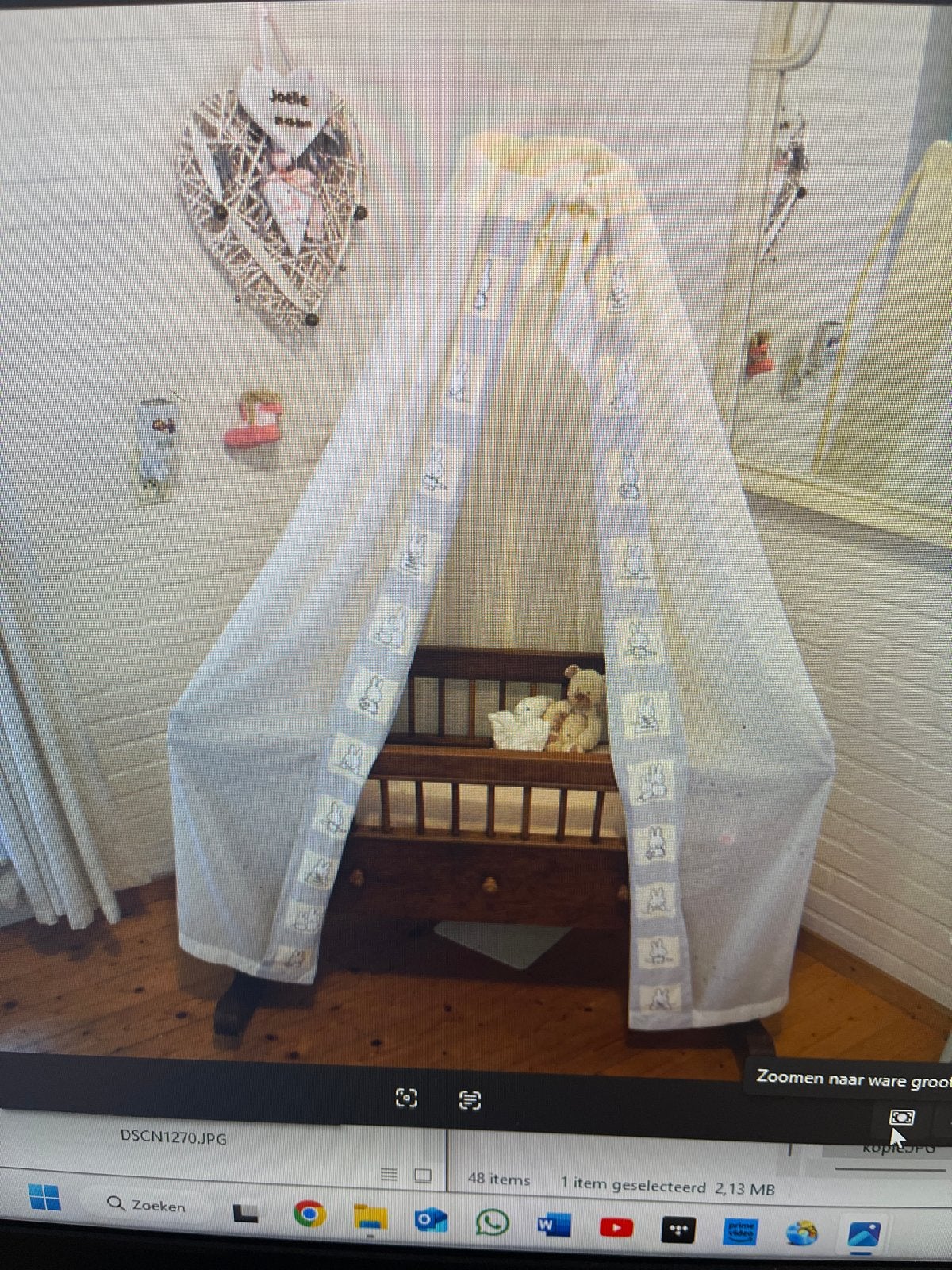 Wieg brocante antiek, Kinderen en Baby's, Babywiegjes en Ledikanten, Ophalen, Gebruikt, Wieg