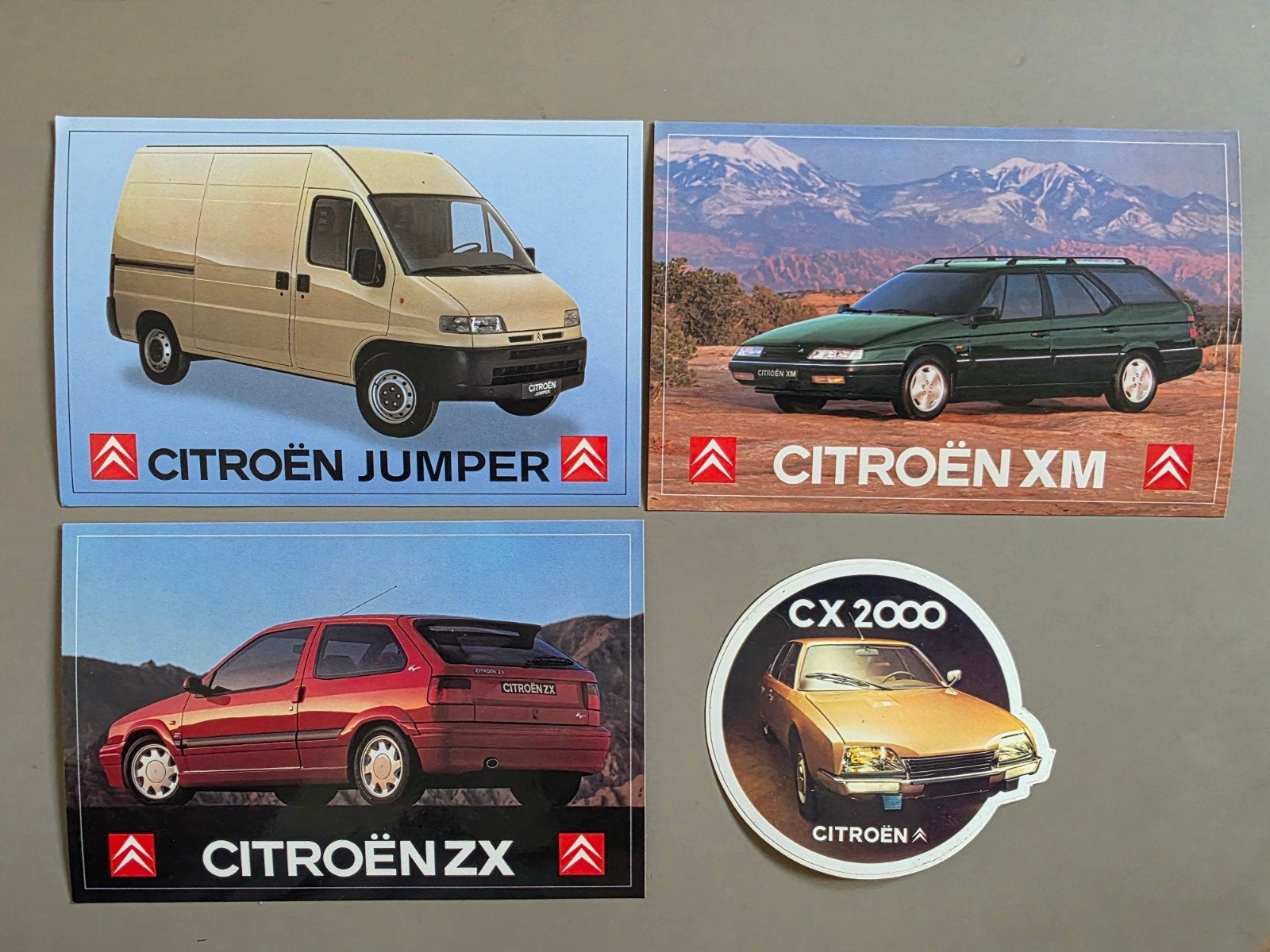 121) 8 STICKERS AUTO: CITROËN AX- VISA-JUMPER- CX2000- ZX-XM, Verzenden, Zo goed als nieuw, Auto of Motor
