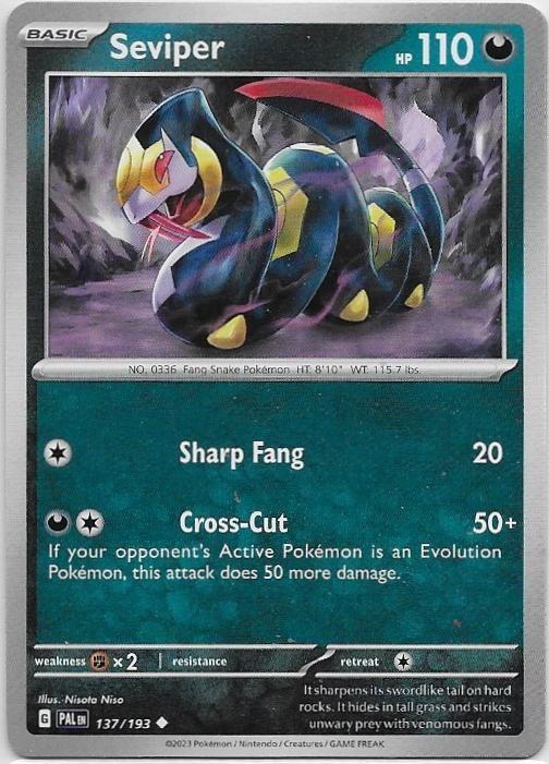 Paldea Evolved,  Seviper [uncommon] 137/193, Verzenden, Nieuw, Losse kaart