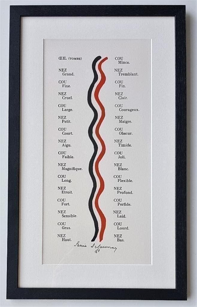 Sonia Delaunay -Poem Tristan Tzara-1977-Gesigneerd, Verzenden, Pochoir